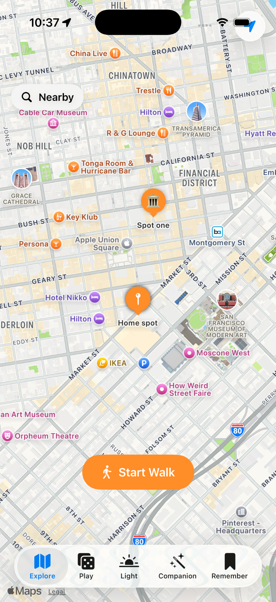 ROLUXi Adventure Explore map screen
